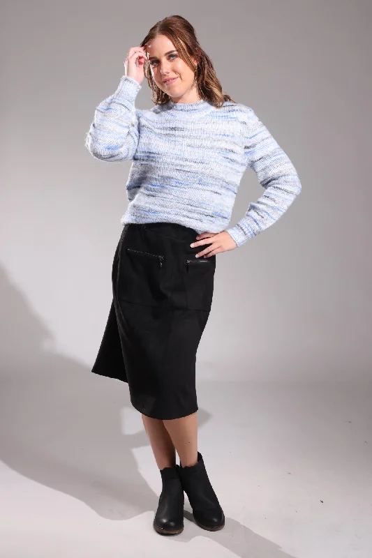 Suede Look Skirt | Black | 4053ZZ denim skirt casual
