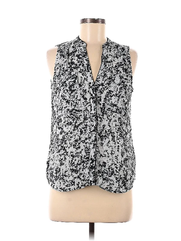 Sleeveless Blouse Satin Drape Blouse