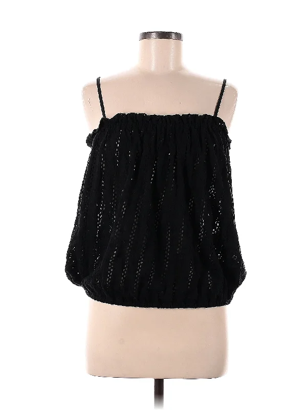 Sleeveless Blouse Silky Draped Blouse