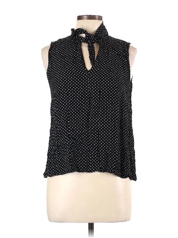 Sleeveless Blouse Pleated Collar Blouse
