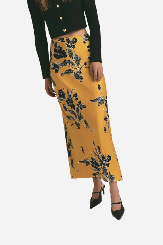 Favorite Daughter The Favorite Skirt in Buttercup Fleur breathable skirt fabric