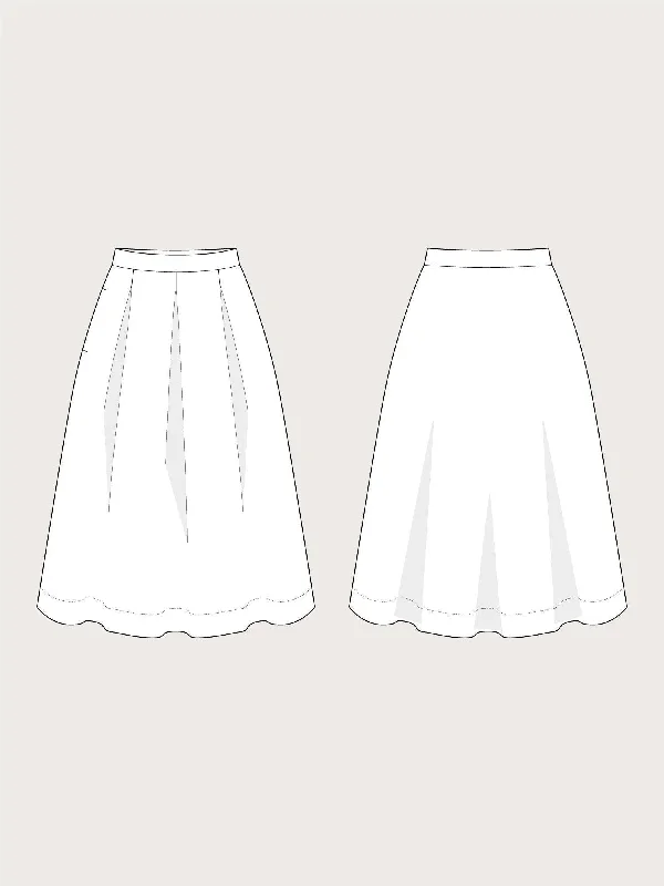 THREE PLEAT SKIRT PATTERN casual skirt length