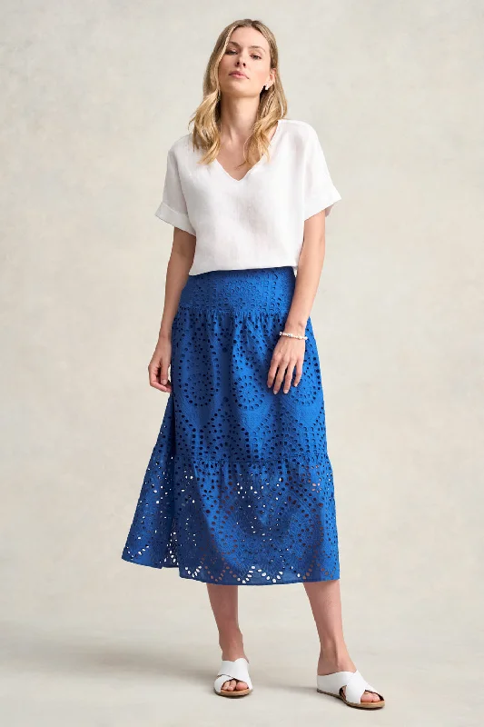 Cotton Broderie Skirt spandex blend skirt