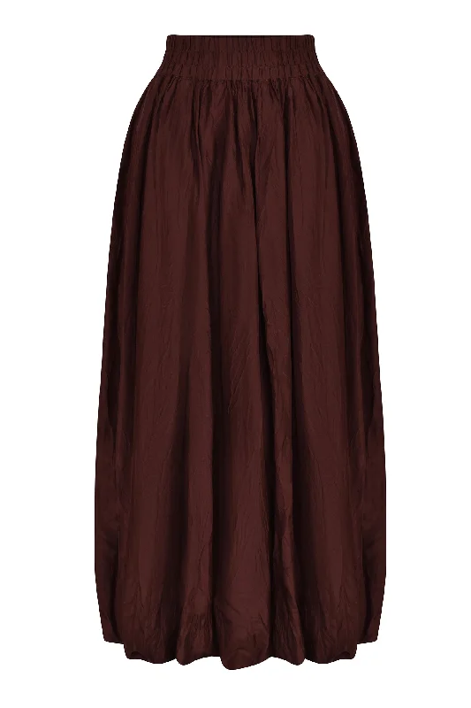 Husk Hydra skirt - Chestnut leather skirt refined