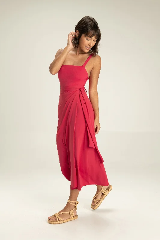 Wide Midi Skirt silk skirt lustrous