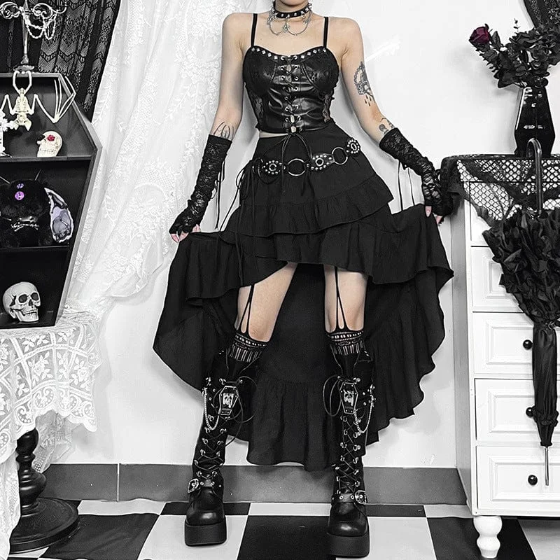 Women's Gothic Irregular Ruffled Layered Skirt seamless skirt comfort