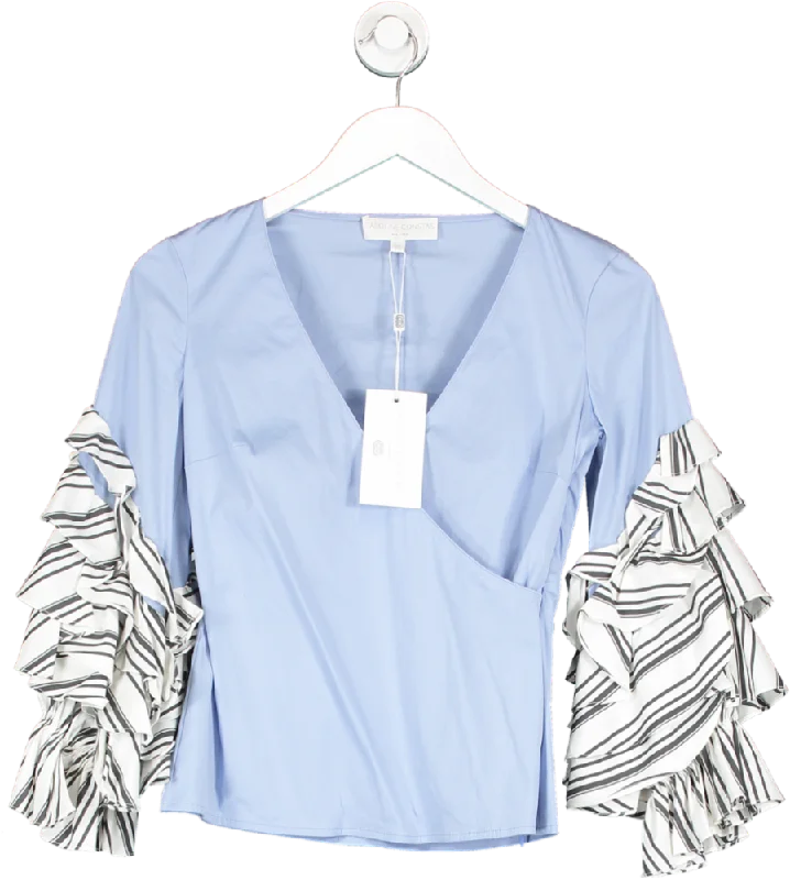Caroline Constas Blue Athena Blouse UK XS Lightweight Chiffon Blouse