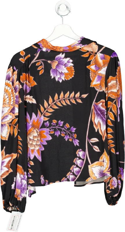 Hayley Menzies Black Jesse Crepe Open Back Blouse UK S Soft Pastel Blouse