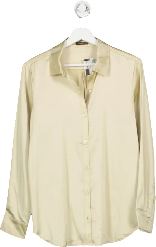 J McLaughlin Beige Denver Blouse UK M Silky Tunic Blouse