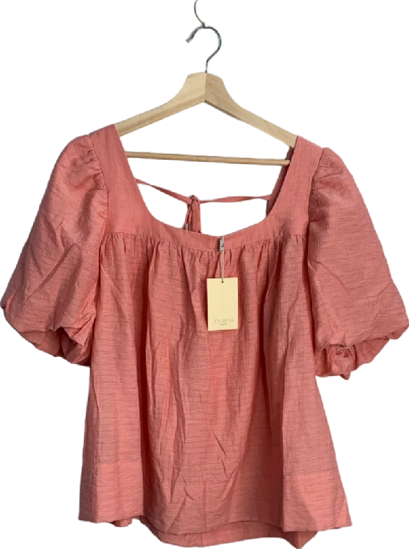 Jovonna CORAL FIAMMA Puff Sleeve Square Neck Blouse UK XL Vintage Polka Blouse