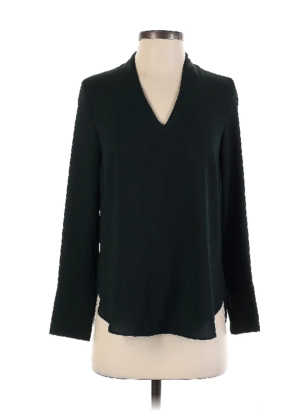 Long Sleeve Blouse Satin Long Blouse