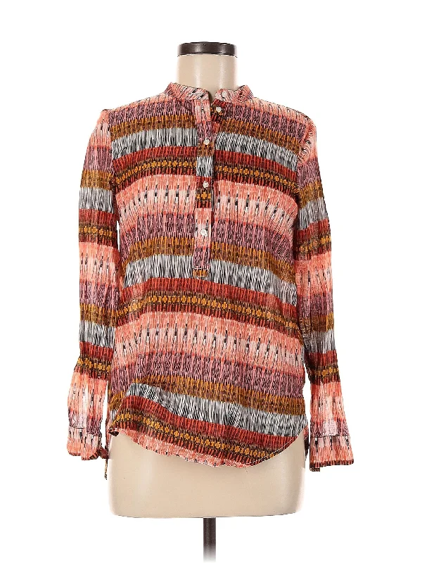 Long Sleeve Blouse Silky Draped Blouse
