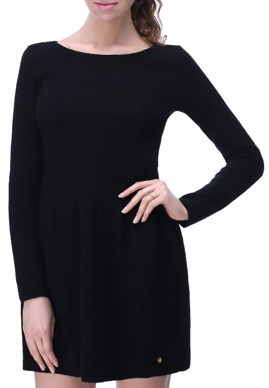 RH Women's Elegant Wool Sweater Dress w/ Zipper Back Top Pullover Blouse RH2060 Mandarin Collar Blouse