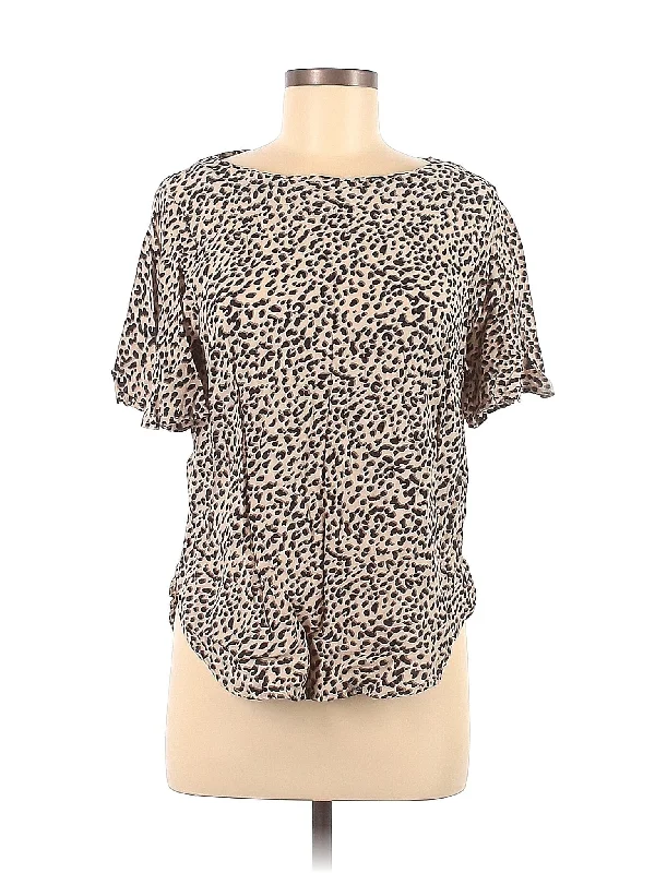 Short Sleeve Blouse Sheer Sleeve Blouse