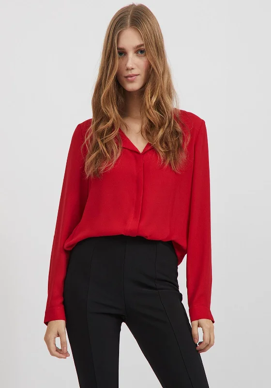 Vila Lucy Lightweight Blouse, Barbados Cherry Boho Chic Blouse